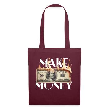 Make Money Geldschein - Stoffbeutel - Burgunderrot - Vorne