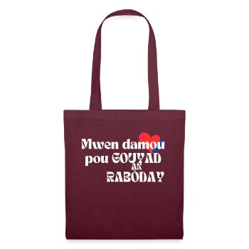 Damou pou gouyad ak rabòday transparent - Sac en tissu - bordeaux - Devant