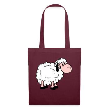 mouton bébé se tient mignon mignon agneau enfant cool bande dessinée - Sac en tissu - bordeaux - Devant