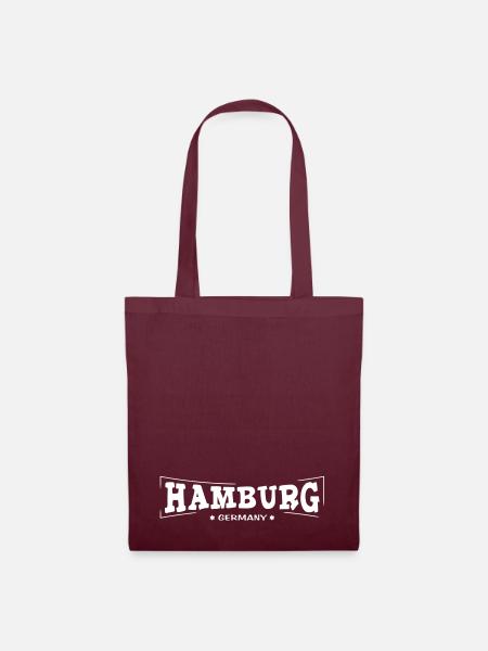 Hamburg-Schriftzug - Stoffbeutel - Burgunderrot