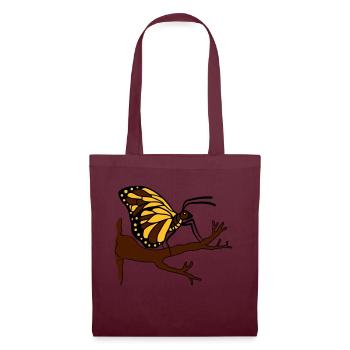 butterfly on branch tree forest insect wing - Tote Bag - burgundy - Front