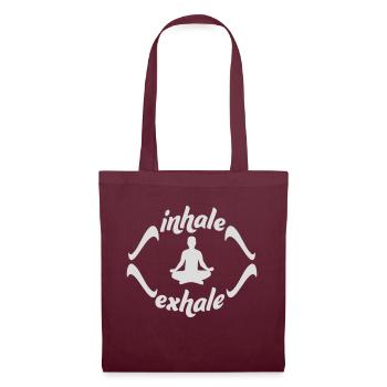 inhale exhale yoga Zitat - Stoffbeutel - Burgunderrot - Vorne
