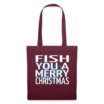 Pêche à la ligne Bateau de Noël Cadeau Ordinateur - Sac en tissu - bordeaux - Devant