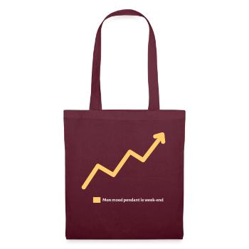 Mood Weekend - Cadeau Courbe Augmentée - Sac en tissu - bordeaux - Devant
