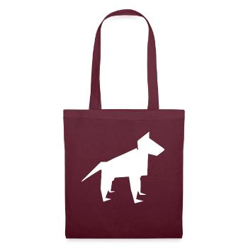 Hund Silhouette Hundebesitzer Geschenk - Stoffbeutel - Burgunderrot - Vorne