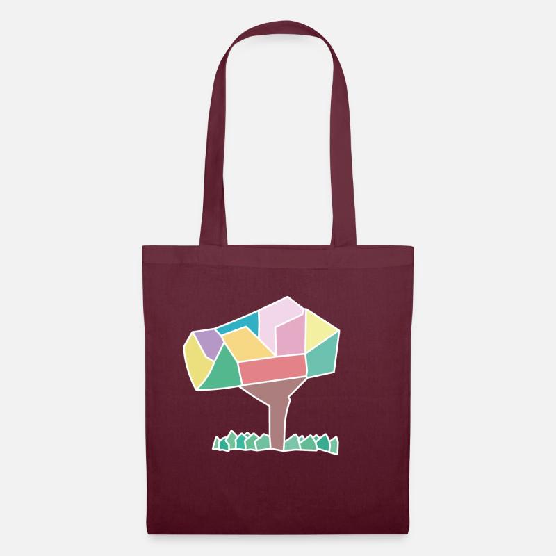 African Tree meet Soviet Mosaic - Tote Bag - burgundy