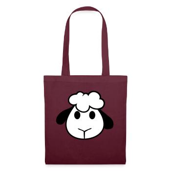 Mouton Visage Tête Mignon Mignon Agneau Cool Bande dessinée - Sac en tissu - bordeaux - Devant