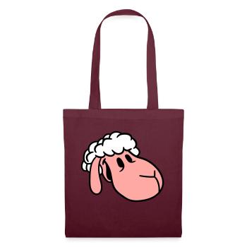 Mouton Visage Tête Mignon Mignon Agneau Cool Bande dessinée - Sac en tissu - bordeaux - Devant