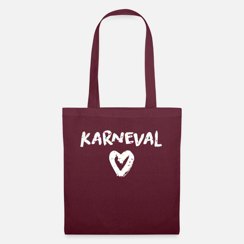 Karneval Herz - Stoffbeutel - Burgunderrot
