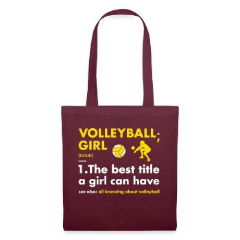 Sport Girl Definition Volleyball - Stoffbeutel - Burgunderrot - Vorne