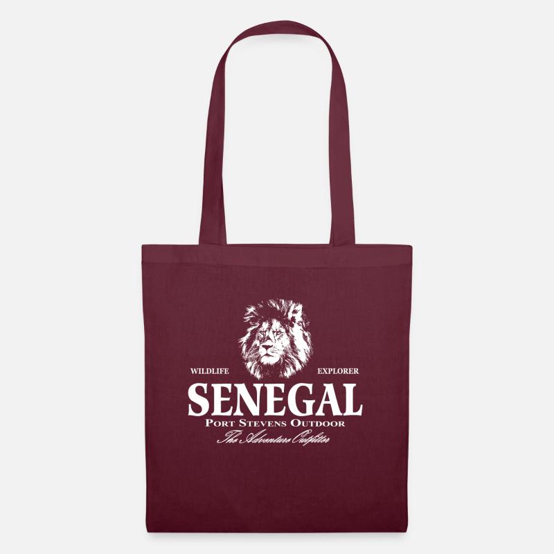 Sénégal - Lion - Sac en tissu - bordeaux