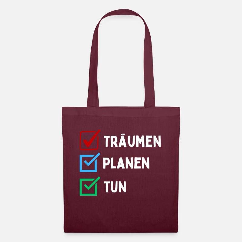 Plan de rêve faire liste de contrôle conception coloré rouge bleu - Sac en tissu - bordeaux