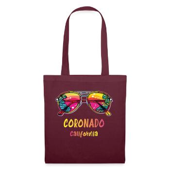 Coronado Kalifornien - Bunte Sonnenbrille - Stoffbeutel - Burgunderrot - Vorne