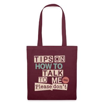 Silent and introverted - Tote Bag - burgundy - Front