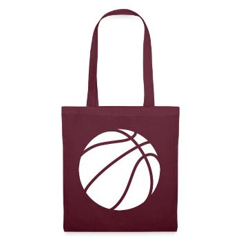 Logo de basket-ball blanc - Sac en tissu - bordeaux - Devant