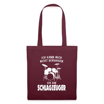 Ich bin Schlagzeuger - Stoffbeutel - Burgunderrot - Vorne