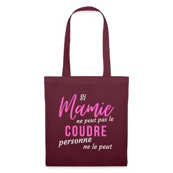 T shirt mamie peut le coudre humour mamie cadeau - Sac en tissu - bordeaux - Devant