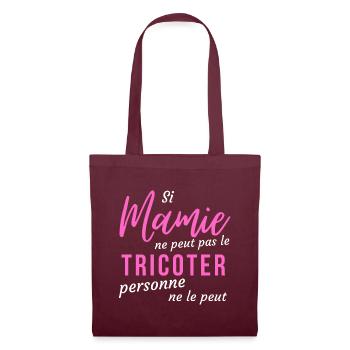 T shirt mamie peut le tricoter humour mamie cadeau - Sac en tissu - bordeaux - Devant