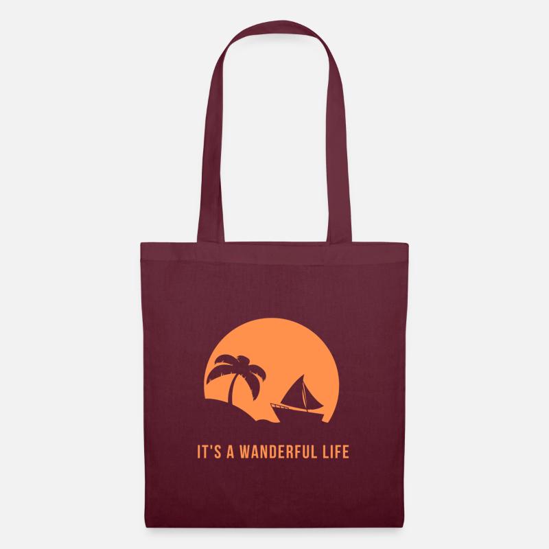It's a wanderful life - Stoffbeutel - Burgunderrot