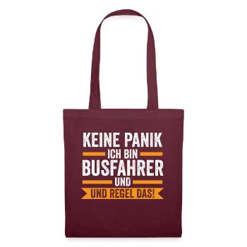 Busfahrer Job Linienbus Geschenk - Stoffbeutel - Burgunderrot - Vorne