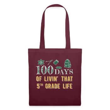100 jours d’école - Sac en tissu - bordeaux - Devant