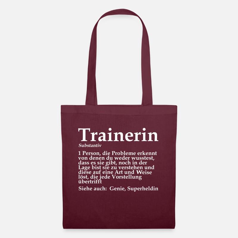 Trainerin Sport Mannschaft Geschenk - Stoffbeutel - Burgunderrot