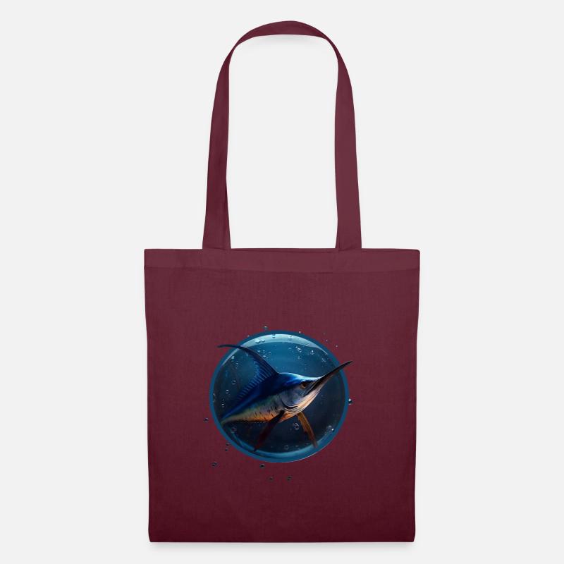 Marlin in blue Water - Stoffbeutel - Burgunderrot