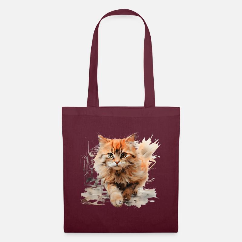 Cute Kitty - Stoffbeutel - Burgunderrot