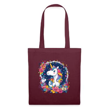 Children's unicorn colorful - Tote Bag - burgundy - Front