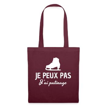 je peux pas j'ai patinage - Sac en tissu - bordeaux - Devant