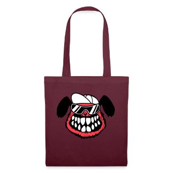 chien monstre méchant dangereux dents sourire sourire - Sac en tissu - bordeaux - Devant