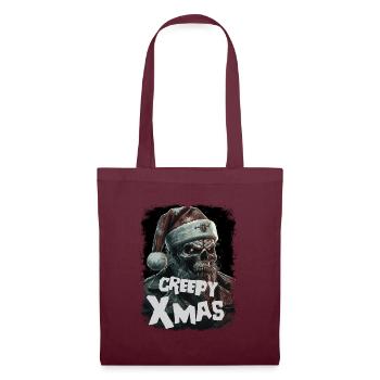 Zombie mit Weihnachtsmütze - Stoffbeutel - Burgunderrot - Vorne