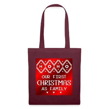Premier Noël en famille - Sac en tissu - bordeaux - Devant
