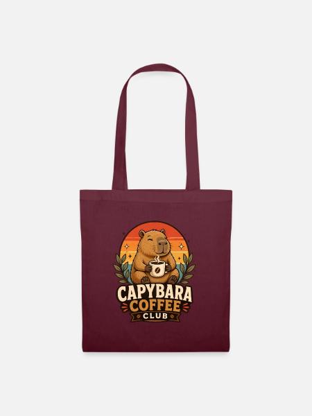 Capybara Coffee Club Kaffee Capybara - Stoffbeutel - Burgunderrot