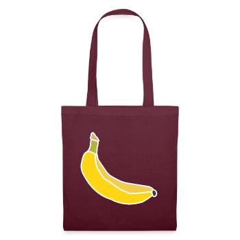 Banane jaune – Illustration fruitée minimaliste - Sac en tissu - bordeaux - Devant