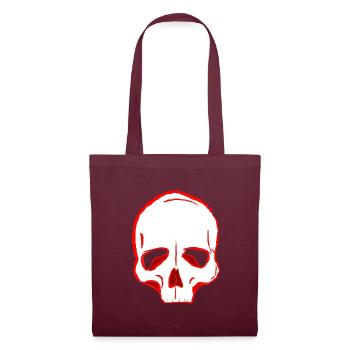 Dark Sketch Skull Grafik - Stoffbeutel - Burgunderrot - Vorne