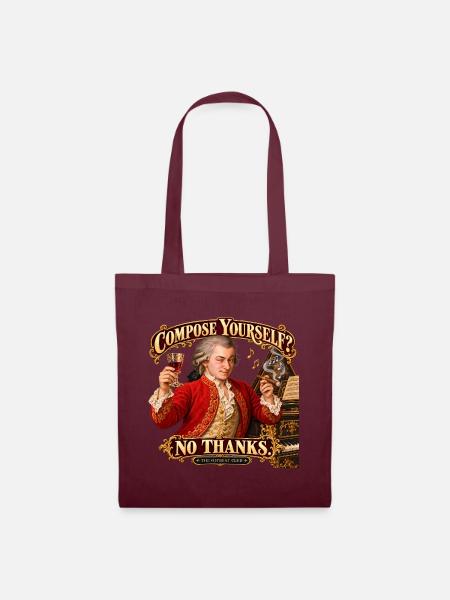 Lustiges Mozart-Geschenk – Sammeln Sie sich? Nein danke! - Stoffbeutel - Burgunderrot