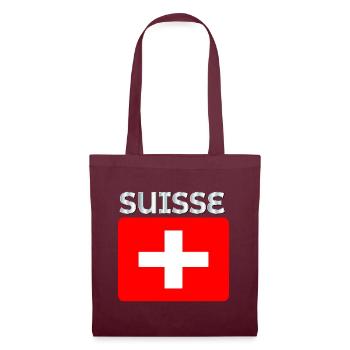 Schweiz - Stoffbeutel - Burgunderrot - Vorne
