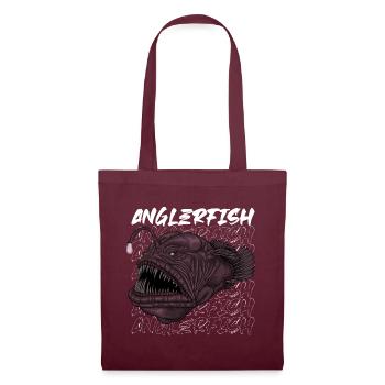 Tiefsee Monster - Anglerfisch - Stoffbeutel - Burgunderrot - Vorne