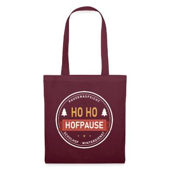 Ho Ho Hofpause – Lehrer und Lehrerinnen - Stoffbeutel - Burgunderrot - Vorne