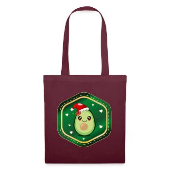 Weihnachts-Avocado - Stoffbeutel - Burgunderrot - Vorne