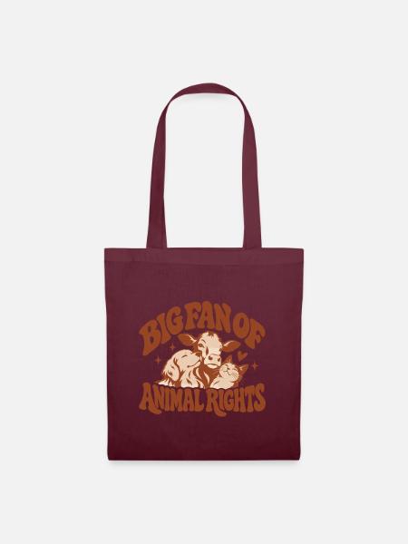 Big Fan Of Animal Rights - Stoffbeutel - Burgunderrot