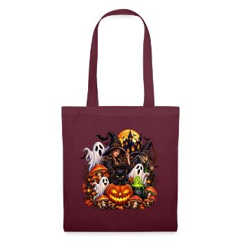 Magische Halloween Hexen & Geist - Stoffbeutel - Burgunderrot - Vorne