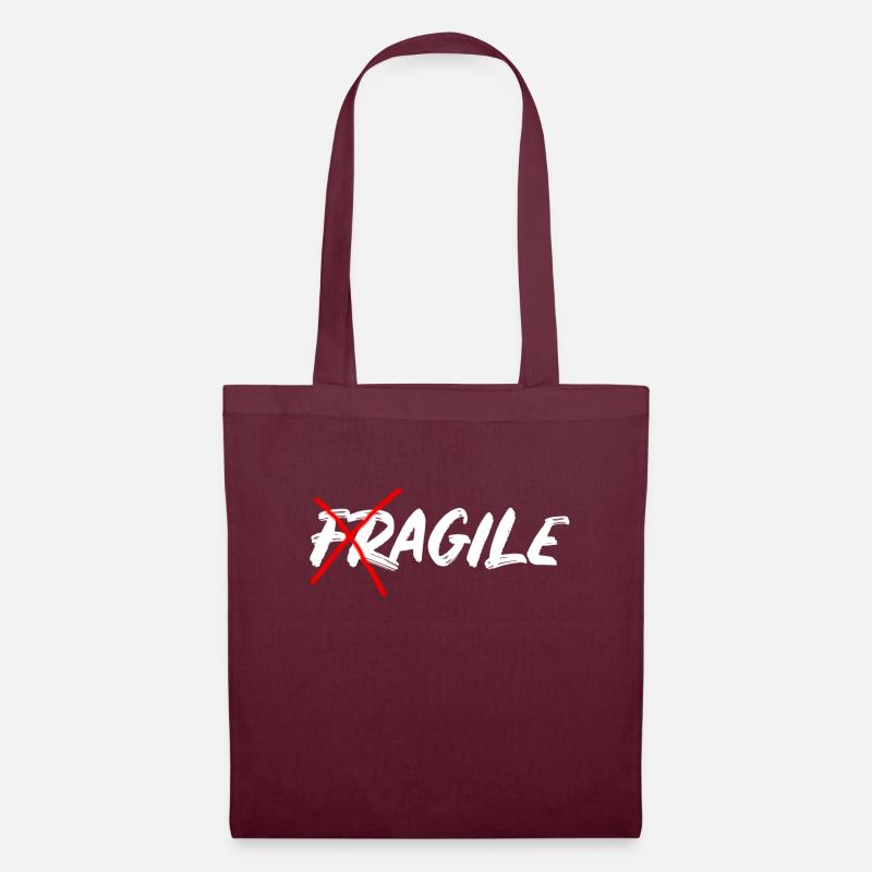 Fragile White Agile - Tote Bag - burgundy