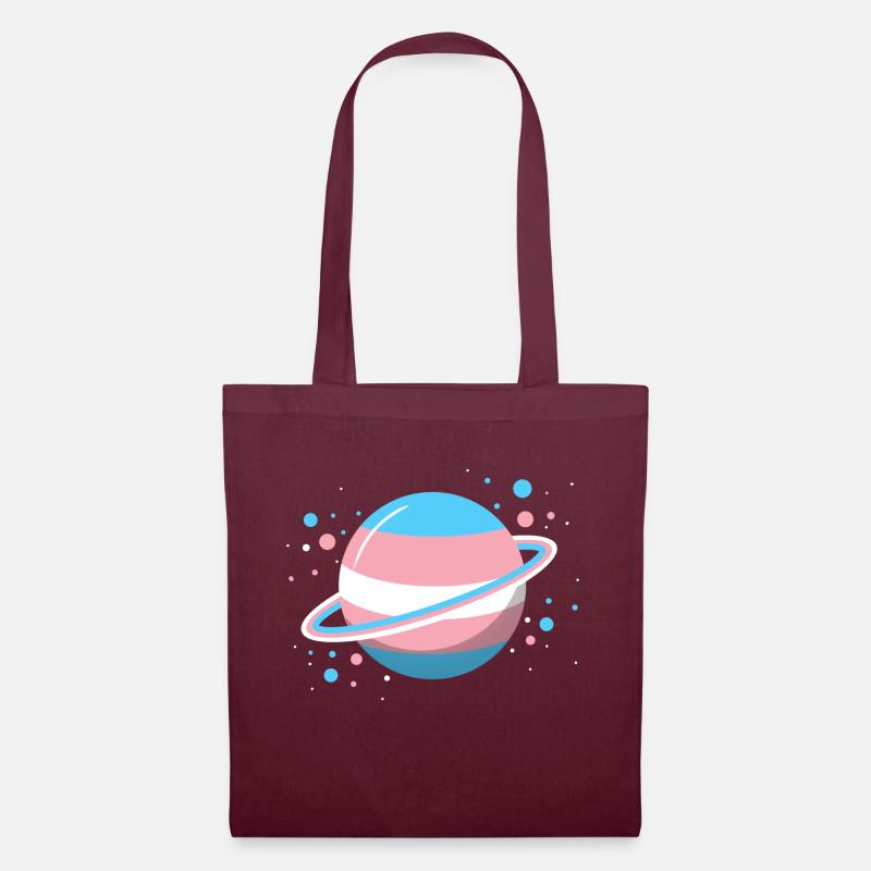 Transgender Weltraum Planet Trans Pride - Stoffbeutel - Burgunderrot