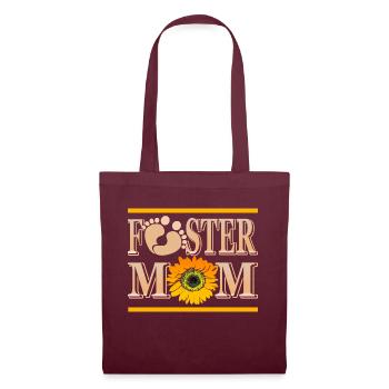 Foster Mom Awesome Floral Designs T-Shirt Present - Tote Bag - burgundy - Front