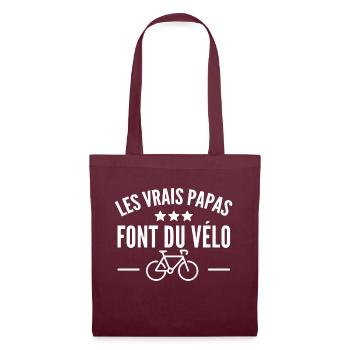 les vrais papas font du vélo / humour papa - Sac en tissu - bordeaux - Devant