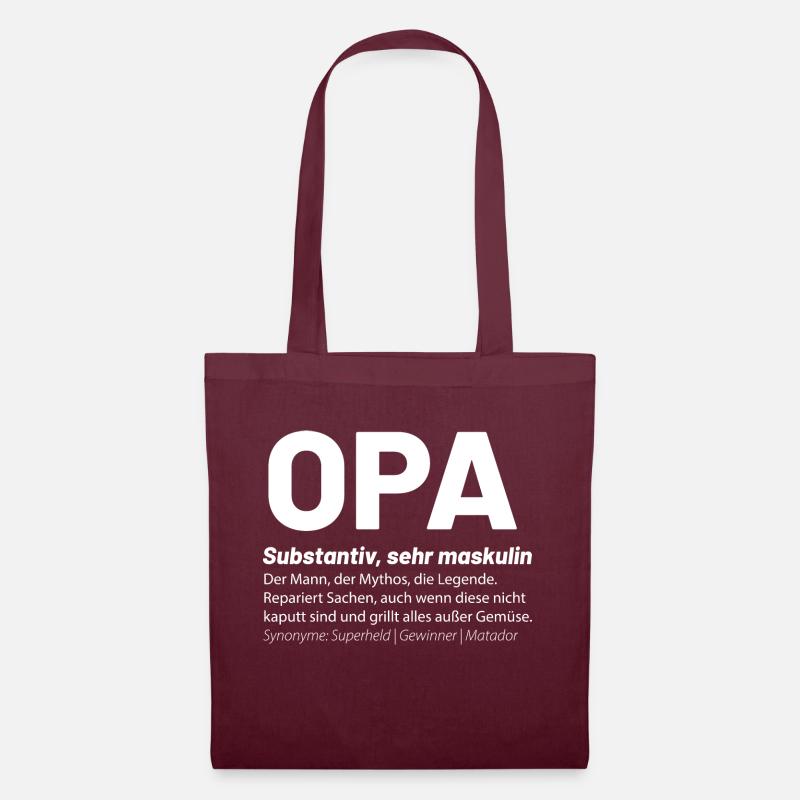 Definition von Opa - Sehr maskulin - Stoffbeutel - Burgunderrot