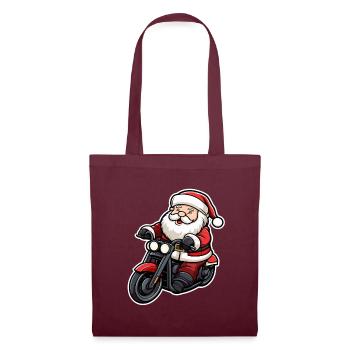 Super cool Père Noël Motard - Sac en tissu - bordeaux - Devant