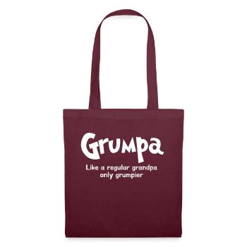 Grumpa white - Stoffbeutel - Burgunderrot - Vorne
